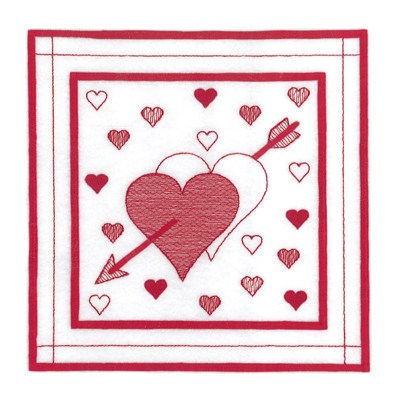 February Quilt Square Machine Embroidery Design