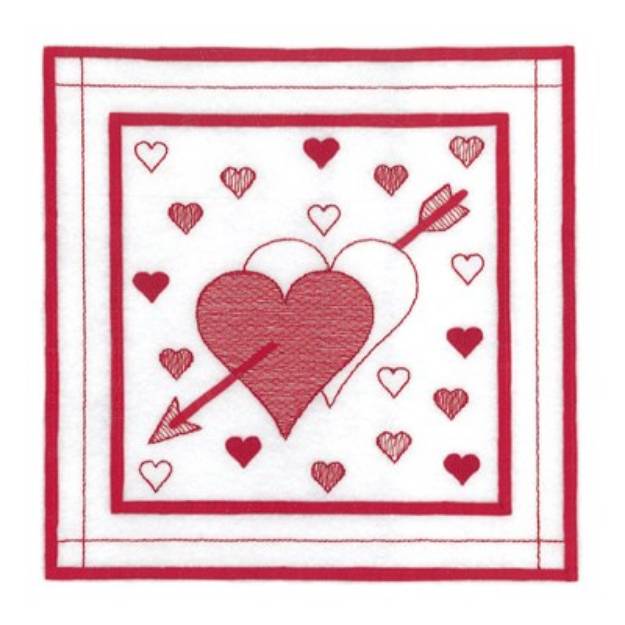 Picture of February Quilt Square Machine Embroidery Design