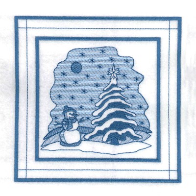 December Quilt Square Machine Embroidery Design