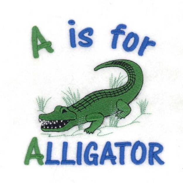 Picture of A For Alligator Machine Embroidery Design