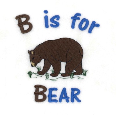 B For Bear Machine Embroidery Design