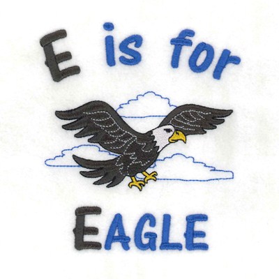 E For Eagle Machine Embroidery Design