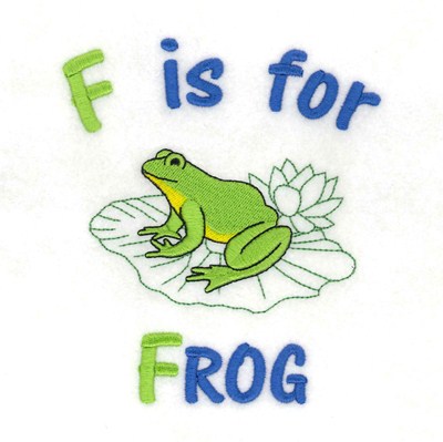 F For Frog Machine Embroidery Design