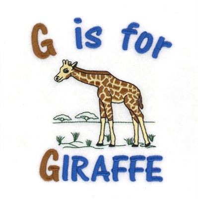 G For Giraffe Machine Embroidery Design