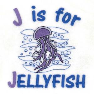 Picture of J For  Jellyfish Machine Embroidery Design