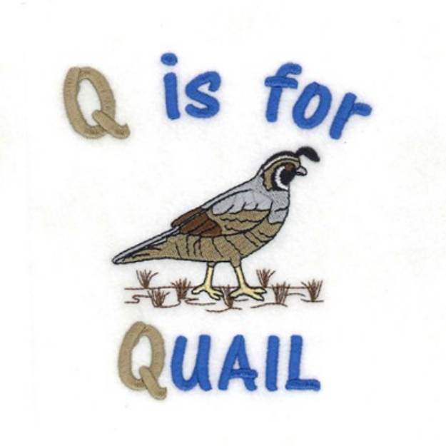 Picture of Q For Quail Machine Embroidery Design