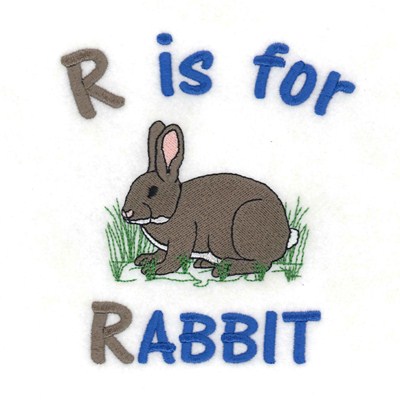 R For Rabbit Machine Embroidery Design