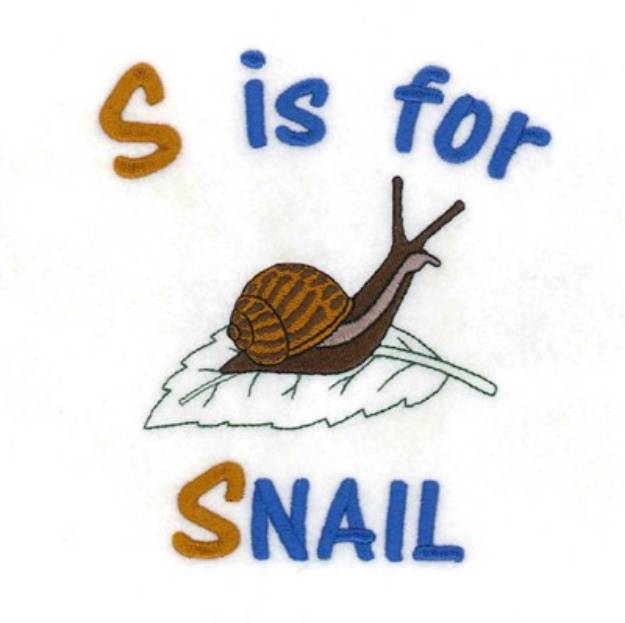 Picture of S For Snail Machine Embroidery Design