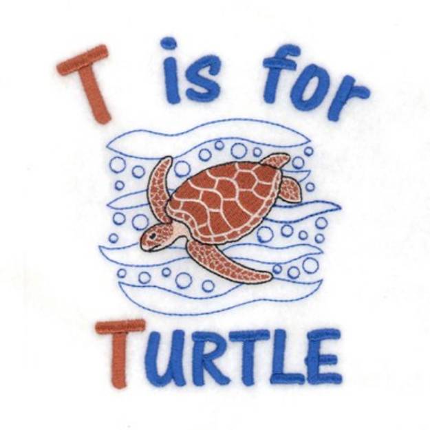Picture of T For Turtle Machine Embroidery Design