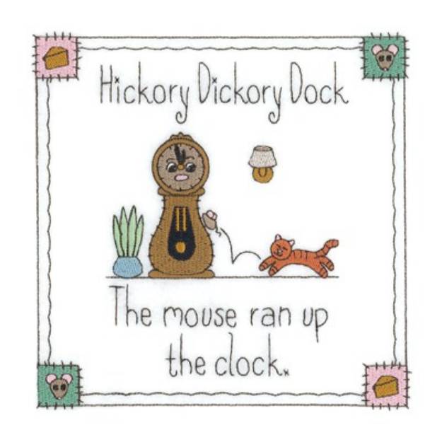 Picture of Mouse Ran Up Clock Machine Embroidery Design