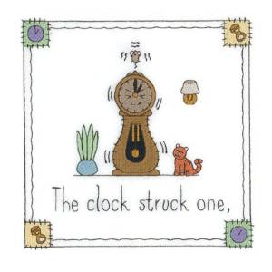 Picture of Clock Struck One Machine Embroidery Design