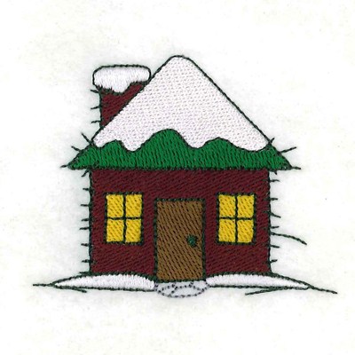 Winter House Machine Embroidery Design