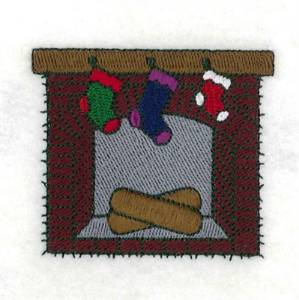 Picture of Fireplace with Stockings Machine Embroidery Design