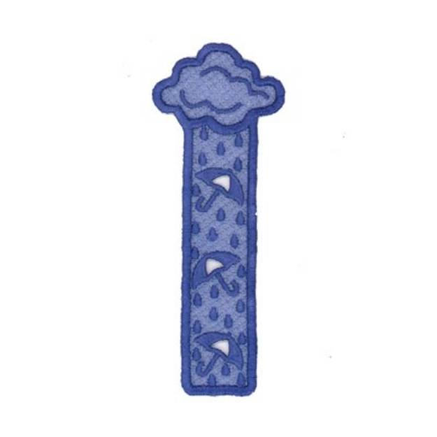 Picture of April Showers Bookmark Machine Embroidery Design