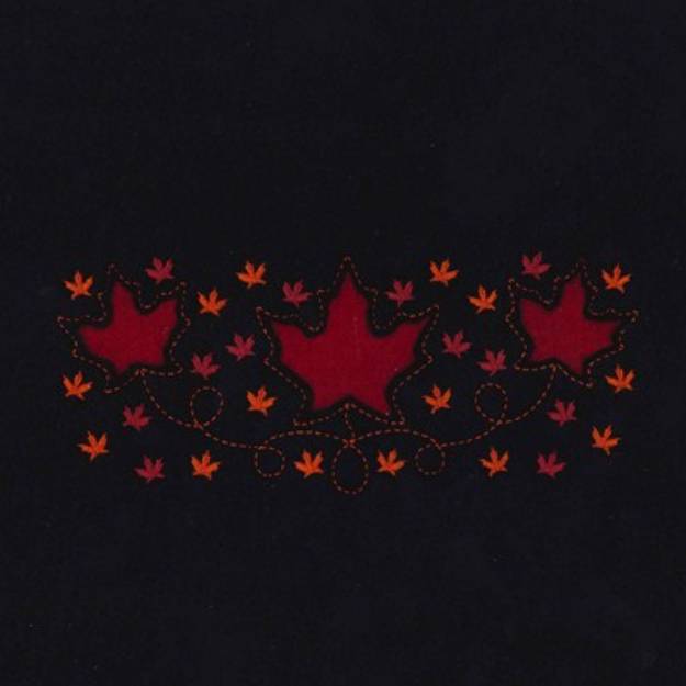 Picture of Maple Leaves Cutout Applique Machine Embroidery Design