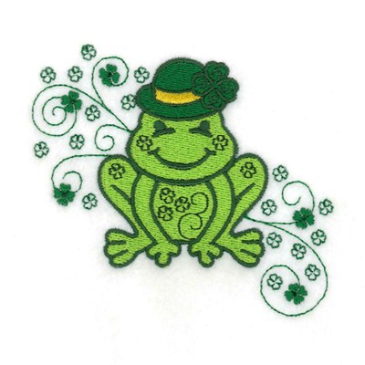 St. Patty Frog Machine Embroidery Design