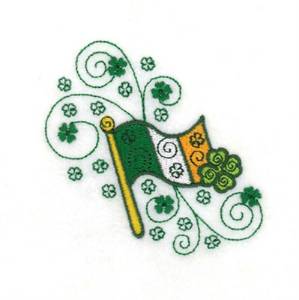 Picture of St. Patty Flag Machine Embroidery Design