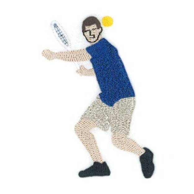 Picture of Tennis Guy Machine Embroidery Design