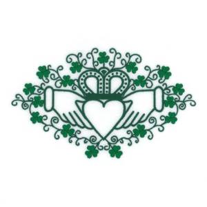 Picture of Claddagh With Clovers Machine Embroidery Design