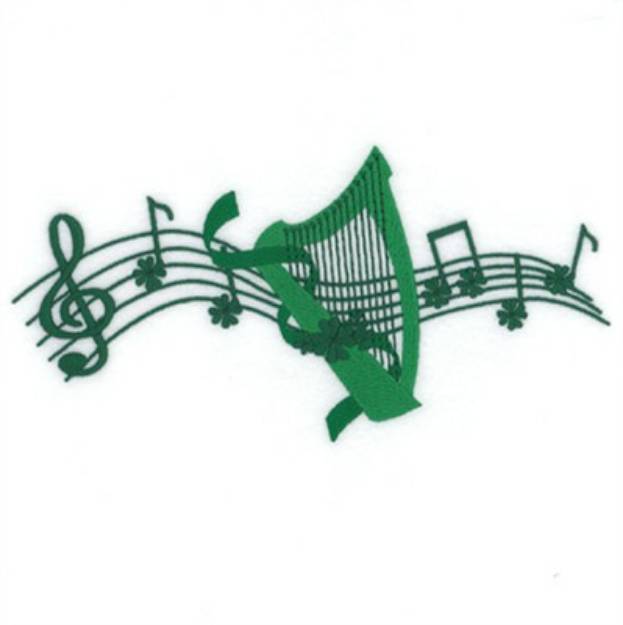 Picture of Irish Harp Music Machine Embroidery Design