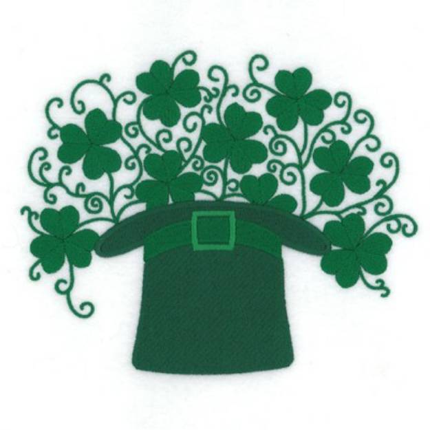 Picture of Hat With Clovers Machine Embroidery Design