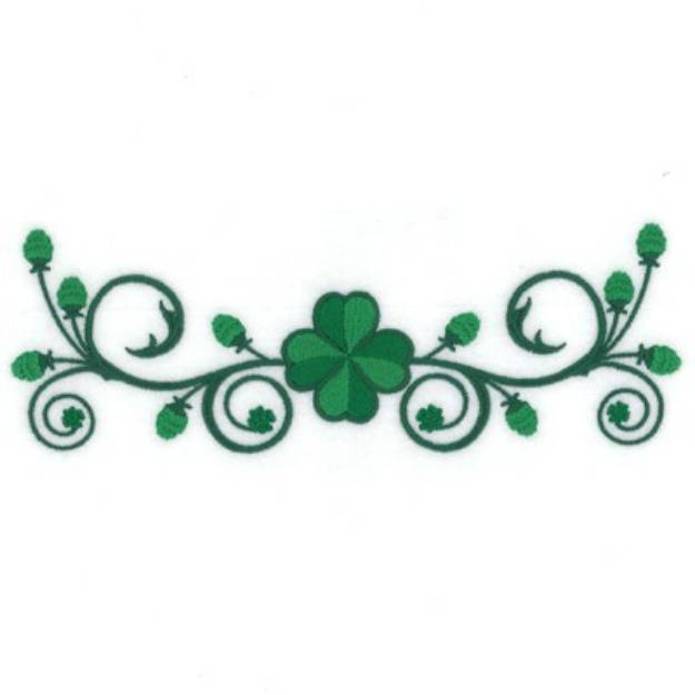 Picture of Clovers Swirl Machine Embroidery Design