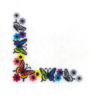 Butterfly Corner Machine Embroidery Design