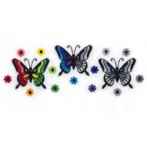 Picture of Floral Butterflies Machine Embroidery Design