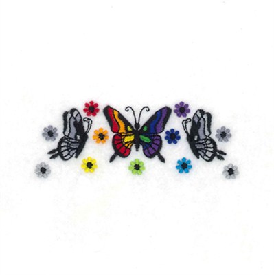 Butterfly Floral Machine Embroidery Design