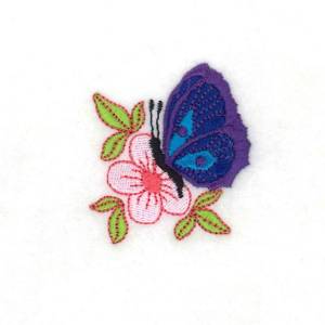 Picture of Butterfly Flower Machine Embroidery Design
