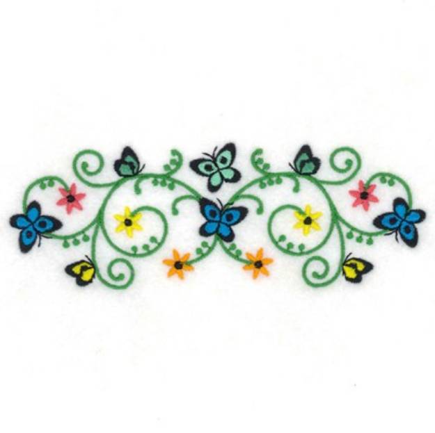 Picture of Butterfly Swirls Machine Embroidery Design