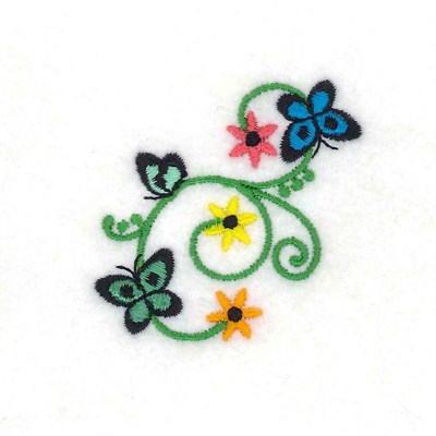 Curly Butterflies Machine Embroidery Design