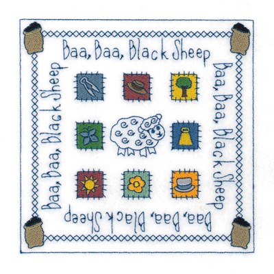 Black Sheep Square Machine Embroidery Design