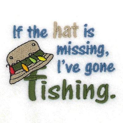 Gone Fishing Machine Embroidery Design