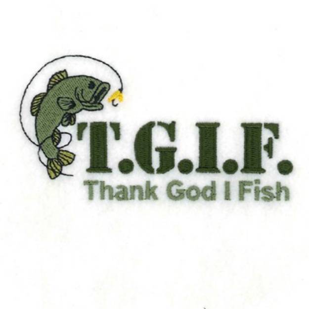 Picture of Thank God I Fish Machine Embroidery Design