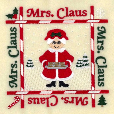Mrs. Claus Quilt Square Machine Embroidery Design