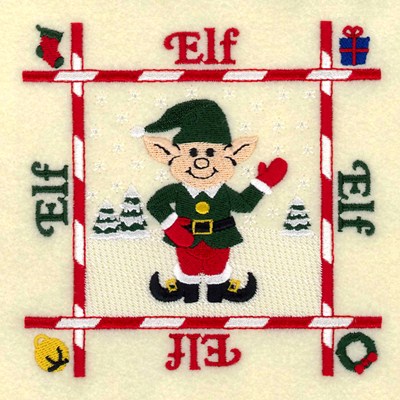 Elf Quilt Square Machine Embroidery Design