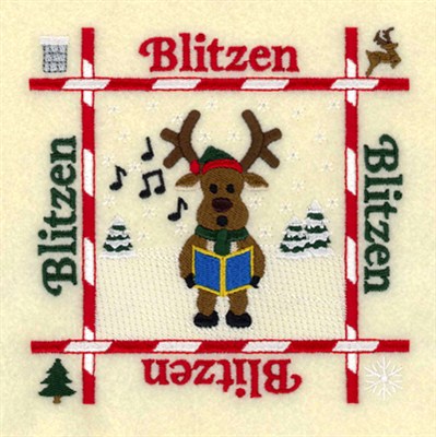 Blitzen Quilt Square Machine Embroidery Design