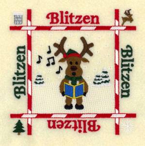 Picture of Blitzen Quilt Square Machine Embroidery Design