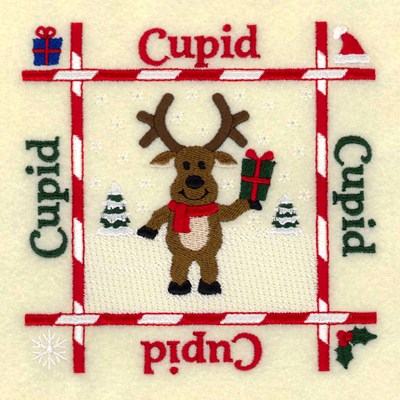 Cupid Quilt Square Machine Embroidery Design
