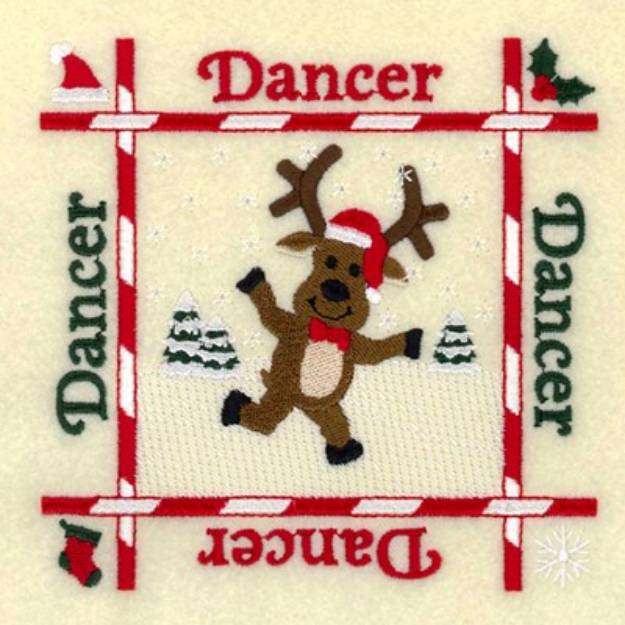 Picture of Dancer Quilt Square Machine Embroidery Design