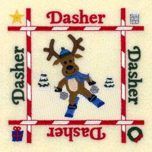 Picture of Dasher Quilt Square Machine Embroidery Design