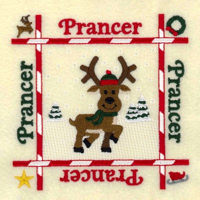 Prancer Quilt Square Machine Embroidery Design