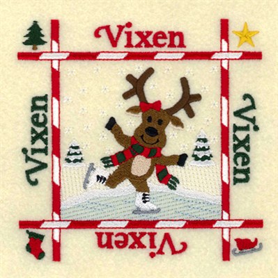 Vixen Quilt Square Machine Embroidery Design