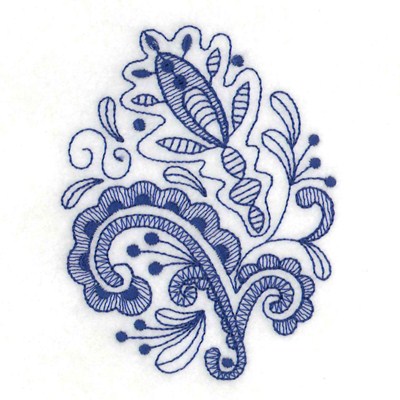 Floral Bluework Machine Embroidery Design
