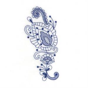 Picture of Bluework Toile  Floral Machine Embroidery Design