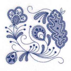Picture of Floral Bluework Machine Embroidery Design