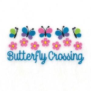 Picture of Butterfly Crossing Machine Embroidery Design