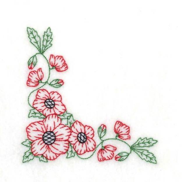 Picture of Poppy Corner Machine Embroidery Design