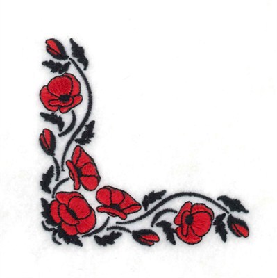 Poppy Corner Machine Embroidery Design